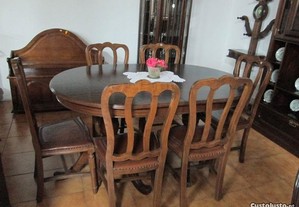 mesa oval 6 cadeiras-Negociável