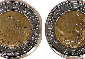 São Marino - 500 Lire 1993 - soberba bimetálica
