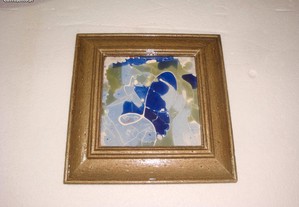 azulejo pintado á mão com moldura