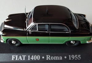 * Miniatura 1:43 Táxi Fiat 1400 (1955) | Cidade Roma | 1ª Série