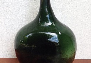 Garrafao antigo vidro verde escuro c/bolhas ar