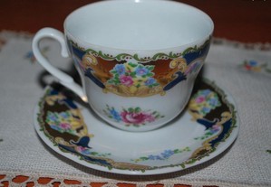 Chávena e Pires Porcelana Limoges Vizavi Itália
