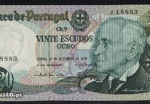 Espadim - Nota de 20$00 de 1978 Setembro - J 883