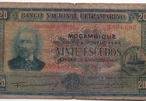 Moçambique - Nota de 20 Escudos de 29/11/1945-bc