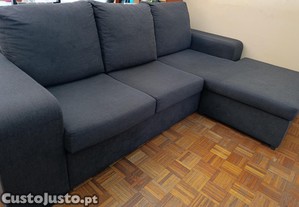 Sofá chaise longue cinzento escuro. Preço Negociável
