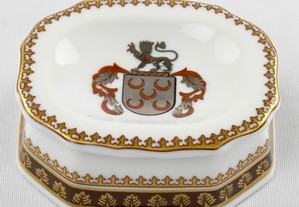 Saleiro em porcelana Porart decoração Escudo de Armas Pinto