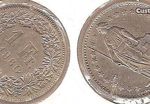 Suiça - 1 Franc 1980 - soberba