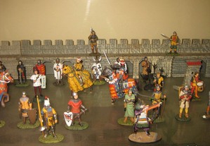 Display diorama soldados chumbo torneio medieval frontline 1990s