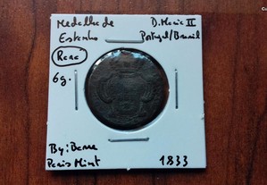 Medalha 1833 Portugal / Brasil de Estanho (Rara)
