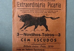 Programa de tourada bullfight Praça de touros Santarém 1958