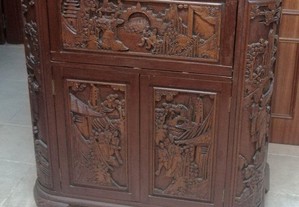 Móvel madeira maciça em talha (anos 20/30) - Bar chinês