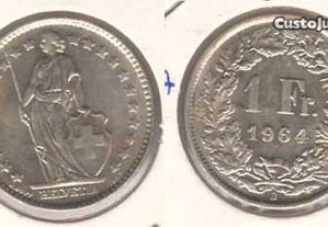 Suiça - 1 Franc 1964 - soberba prata