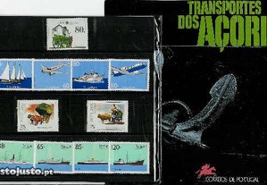 Transportes dos Açores - carteira com selos CTT