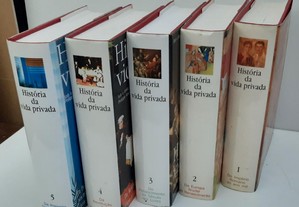 5 Livros Volumes Ed. Luxo História da Vida Privada Círculo de Leitores