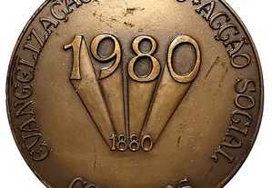 Medalha em Bronze do 1º Centenário da Igreja Lusitana Católica Apostólica Evangélica   1880   1980