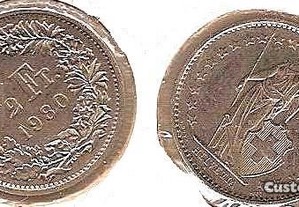 Suiça - 1/2 Franc 1980 - soberba