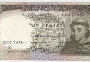 Espadim - Nota de 20$00 de 1964 - Capicua