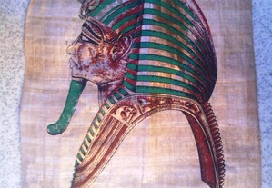 Pintura papel papiro Tutankhamon Egipto Osiris