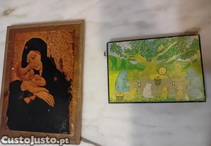 Conjunto de 2 Quadros Pequenos Antigos