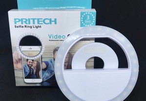 Selfie Ring Light para telemóvel com 3 níveis de luz LED
