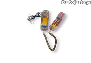 Telefone Fixo Vintage Transparente   Estilo Anos 90