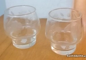 Copos de especiarias em vidro lapidado, para galheteiro