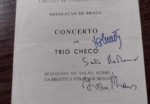 Concerto pelo Trio Checo 1970 Programa Autografado