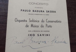 Paulo Badura Skoda no Teatro São João Porto 1954 Programa