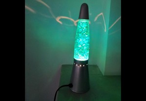 Candeeiro de (lava) glitter verde / Glitter (lava) lamp in green tone