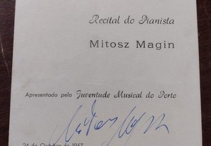 Recital do Pianista Mitosz Magin 1957 Programa