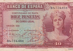 Nota de 10 pesetas de 1935
