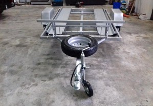 Atrelado Reboque Plataforma Estrado Moto 4 Motas Mercadorias Carga Geral Novo