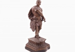 Antiga estatueta bronze arte guerreiro MAX A. WAGGEN 1833-1898 XIX