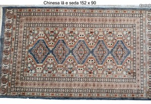 Tapete artesanal Chinesa lã e seda