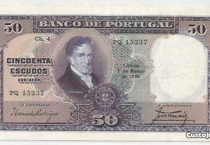 Espadim - Nota de 50$00 de 1933 - Escassa