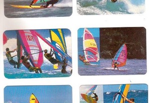 Coleção completa de 12 calendários sobre Windsurf 1986
