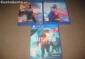 3 Jogos da Saga "Battlefield" para a Playstation 4 em Estado Impecável!