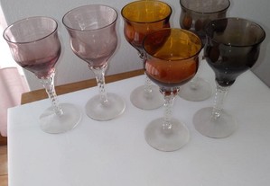 Conjunto de 6 copos vidro para vinho do Porto