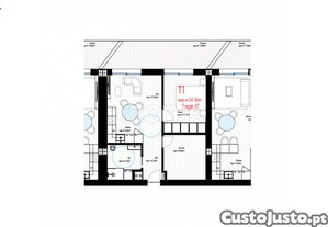Apartamento T1+1 C/ Varanda, Freamunde, Paços...