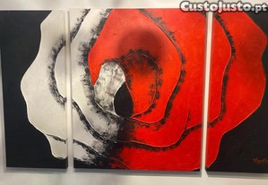 Quadro pintura de uma Rosa