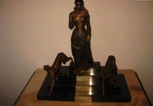 Antiga escultura art deco centro mesa bronze D' Ar