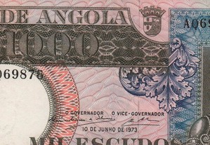 Angola - Nota 1000 Escudos 10-06-1973 - bela