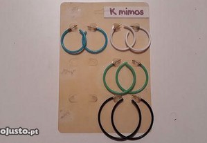 4 pares argolas / brincos K Mimos - novos