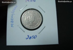 Moeda de 2$50 de 1956 de Angola Belo