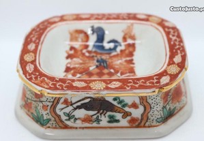Raro Saleiro Porcelana Chinesa Brasonado Fer-Rouge XX