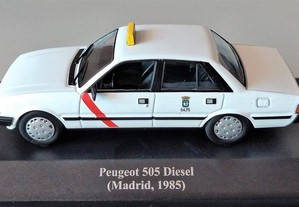 * Miniatura 1:43 Colecção "Táxis do Mundo" Peugeot 505 Diesel (1985) Madrid 2ª Série