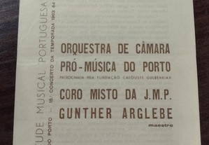 Programa Teatro S. João - Maestro Gunther Arglebe 1964