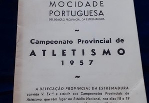 Mocidade Portuguesa Atletismo 1957 programa