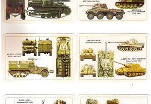 Coleção completa e numerada de 12 calendários sobre carros combate 1986