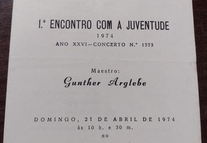 Programa Maestro Gunther Arglebe Teatro Rivoli 1974